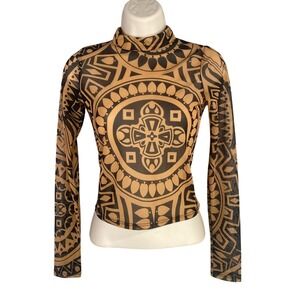 Y2k Sheer Mesh Top Womens Small Indie Fairy Grunge Whimsigoth Going Out Boho